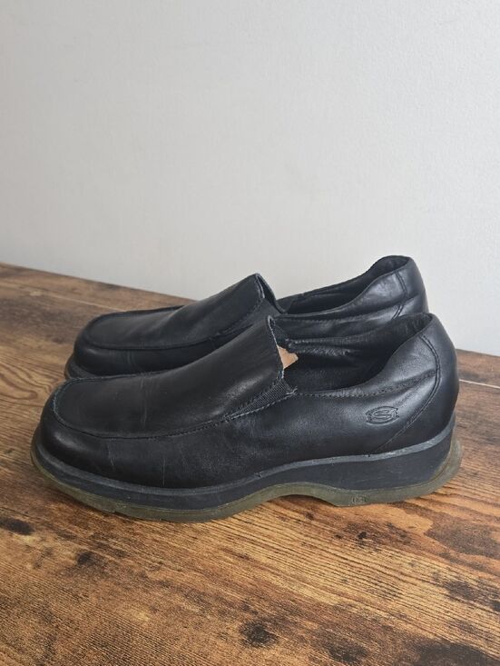 Skeckers Y2K Black Leather Slip-On Men’s Loafers Sz 8.5 Dark Academia Euro Boho main image 7